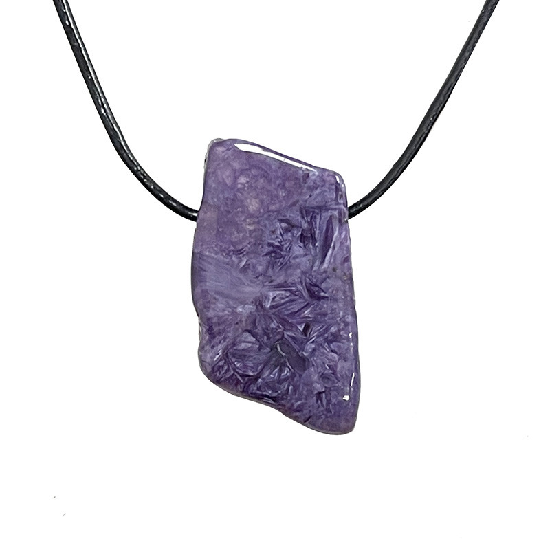 Pendentif plaque polie - Charoite – Pièce unique - 202111_56