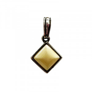 Pendentif losange - Ambre et argent 0.925 - Pièce unique - 202301_32