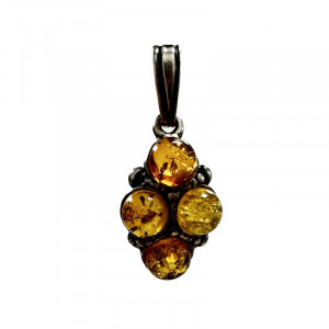 Pendentif Grappe - Ambre et argent 0.925 - Pièce unique - 202301_36