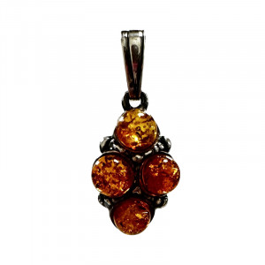 Pendentif Grappe - Ambre et argent 0.925 - Pièce unique - 202301_37