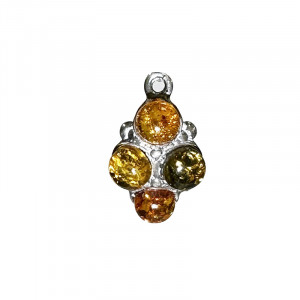 Pendentif Grappe - Ambre et argent 0.925 - Pièce unique - 202301_44