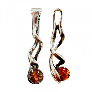 Pendentif spirale - Ambre et argent 0.925 - Pièce unique - 202301_61