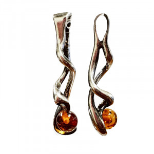 Pendentif spirale - Ambre et argent 0.925 - Pièce unique - 202301_62