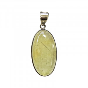 Pendentif Préhnite ovale - Argent 0,925 - Pièce unique - 202301_82