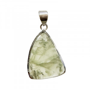 Pendentif Préhnite forme libre - Argent 0,925 - Pièce unique - 202301_83