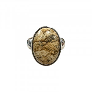 Bague Jaspe Léopard - Argent 0.925 - Taille 57 - Pièce unique - 202301_94