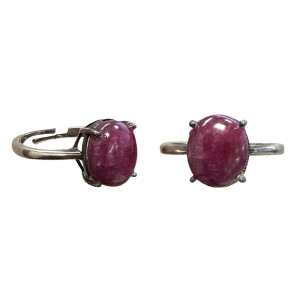 Bague réglable argent 0.925 - Rubis - Pièce unique - 202302_13