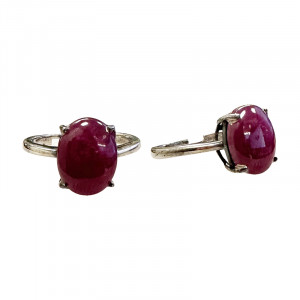 Bague réglable argent 0.925 - Rubis - Pièce unique - 202302_14