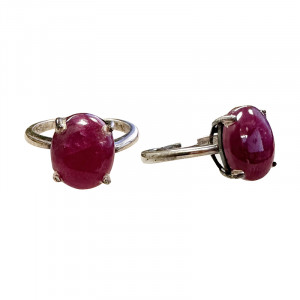 Bague réglable argent 0.925 - Rubis - Pièce unique - 202302_15