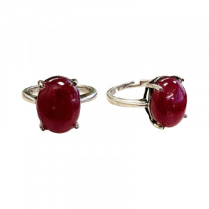 Bague réglable argent 0.925 - Rubis - Pièce unique - 202302_16