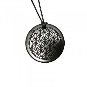 Pendentif Shungite « fleur de vie »- Pièce unique - 202302_162
