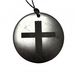 Pendentif Shungite « Croix » - Pièce unique - 202302_163