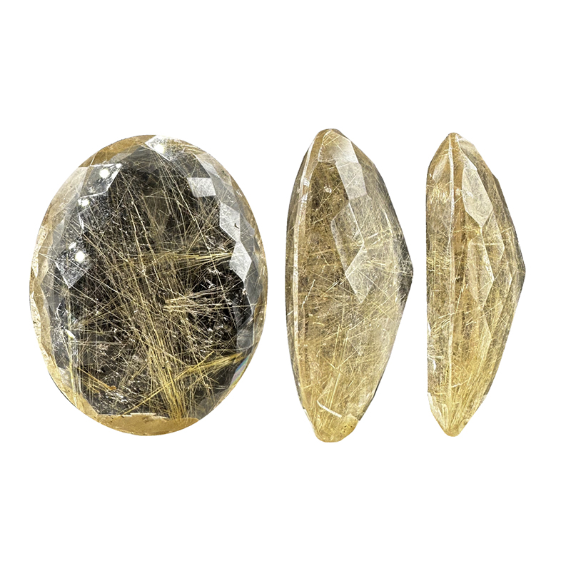 Pierre taillée ovale - Quartz rutile - Pièce unique - 202302_65