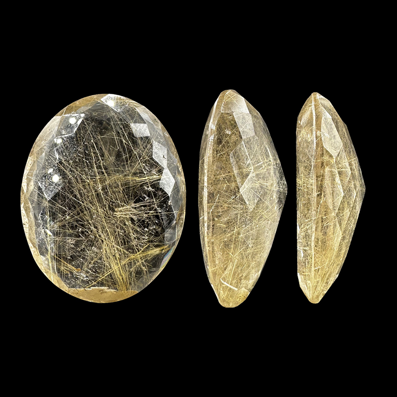 Pierre taillée ovale - Quartz rutile - Pièce unique - 202302_65