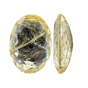 Pierre taillée ovale - Quartz rutile - Pièce unique - 202302_66