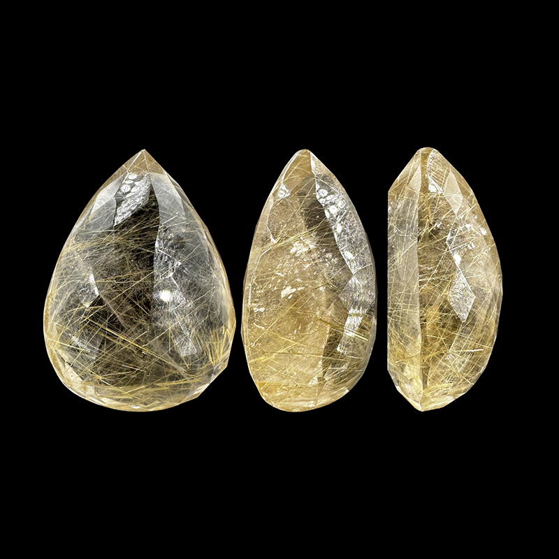 Pierre taillée goutte - Quartz rutile - Pièce unique - 202302_68