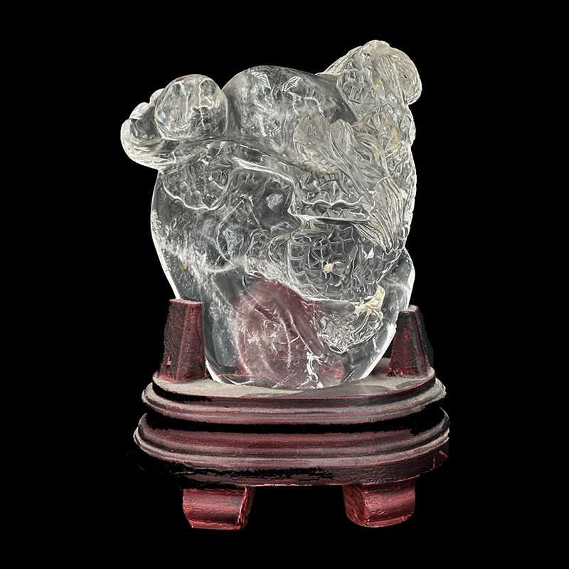 Dragon en cristal de roche extra - Pièce unique - 202306_73