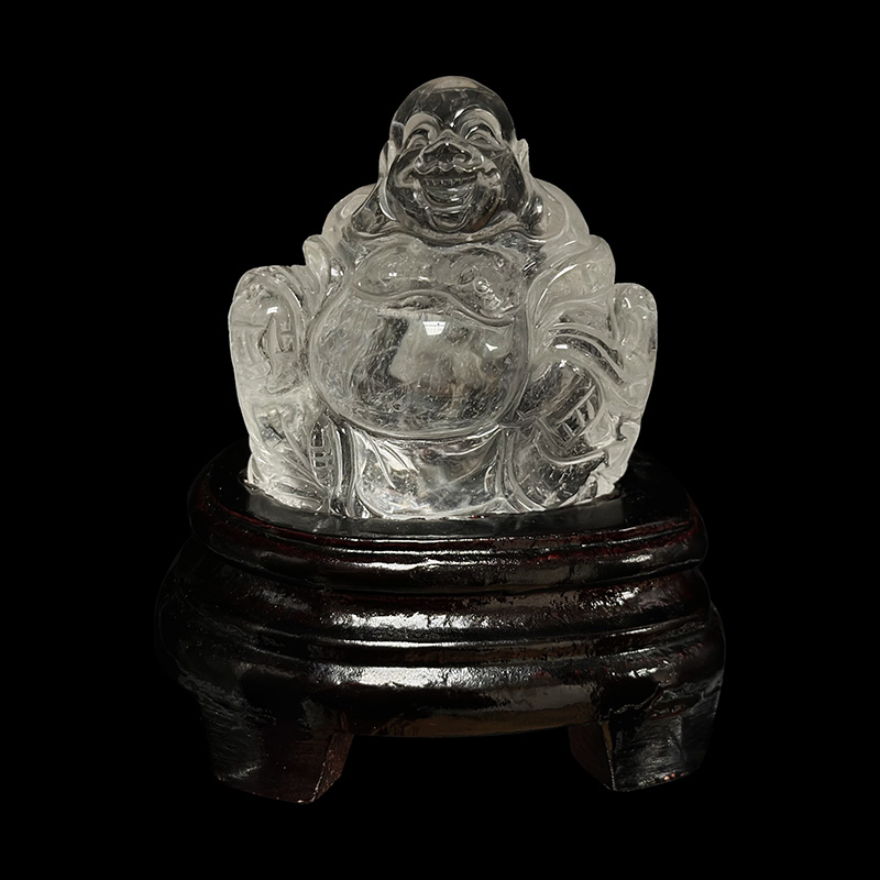 Bouddha sur socle bois - Pièce unique - 202403_43
