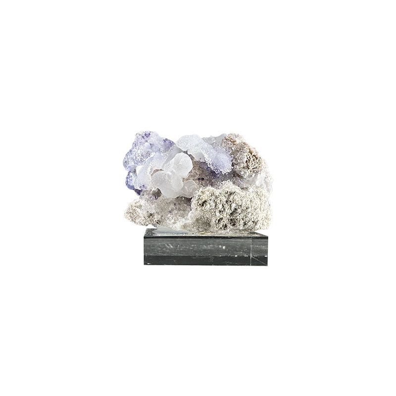 Géode de Calcédoine et Fluorite - Pièce unique - 202509_22