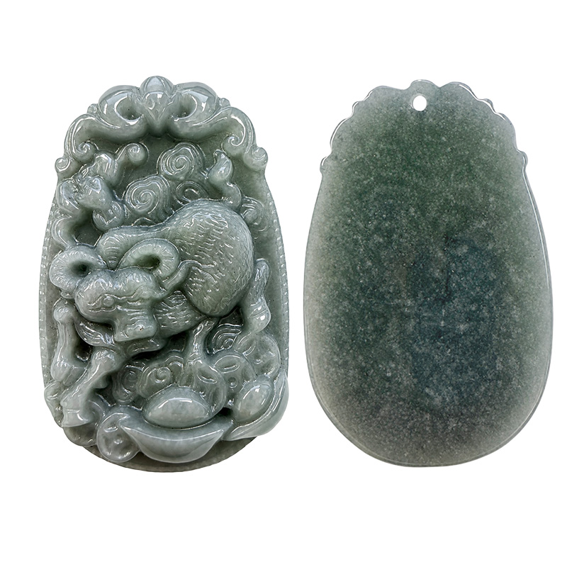 Bouddha en Jade de Birmanie percé - Pièce unique - 202607_28