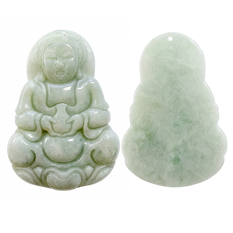 Bouddha en Jade de Birmanie percé -Pièce unique - 202607_33