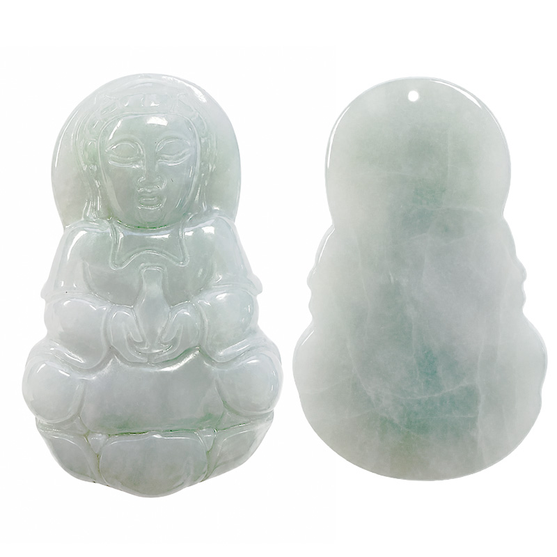 Bouddha en Jade de Birmanie percé - Pièce unique - 202607_35