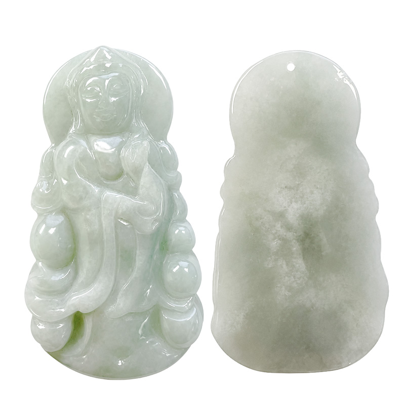 Bouddha en Jade de Birmanie percé - Pièce unique - 202607_36