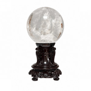 Sphère Cristal de Roche socle en bois - Pièce unique - 202608_169