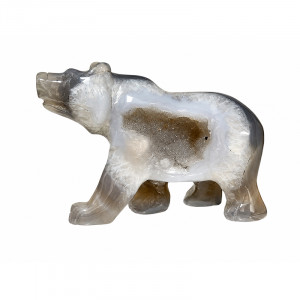 Statuette Ours Agate - Pièce unique - 202608_172