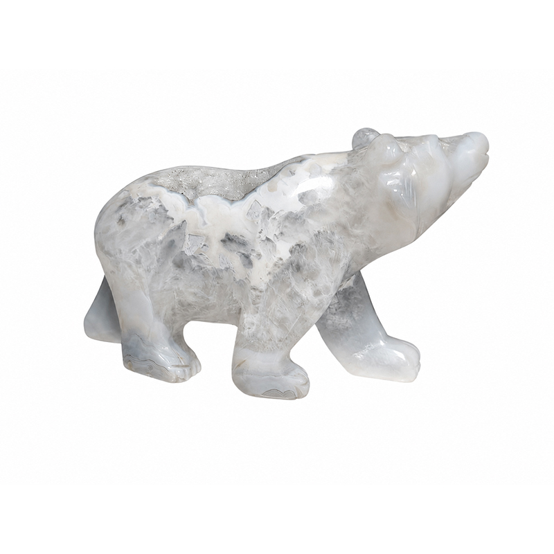 Statuette Ours Agate - Pièce unique - 202608_173