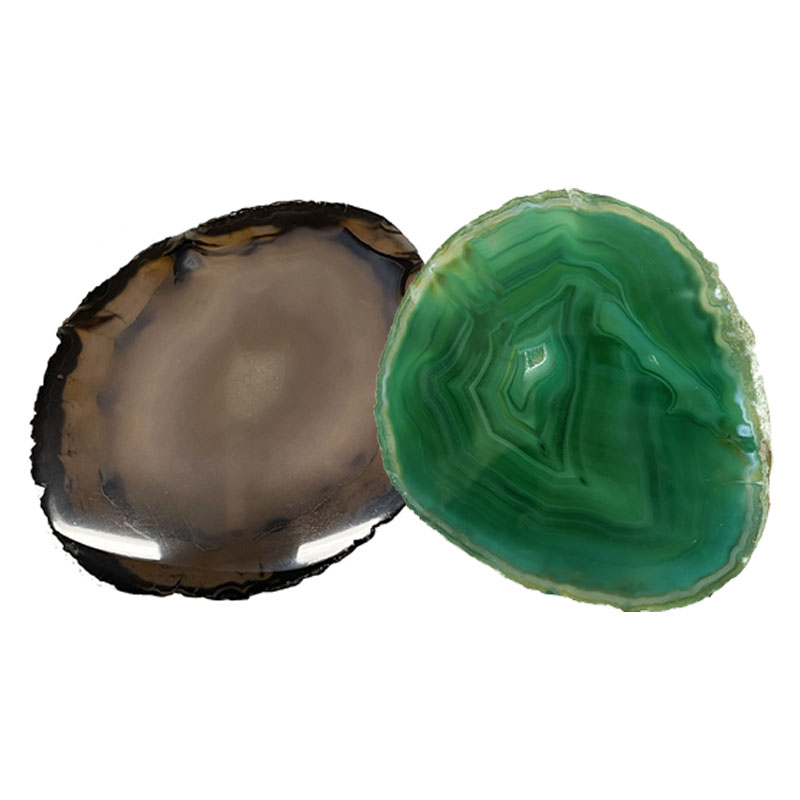 Agate fine naturelle ou verte teintée  - env. 11 à 12.5 cm (Taille 5) - Qualité B - la pièce