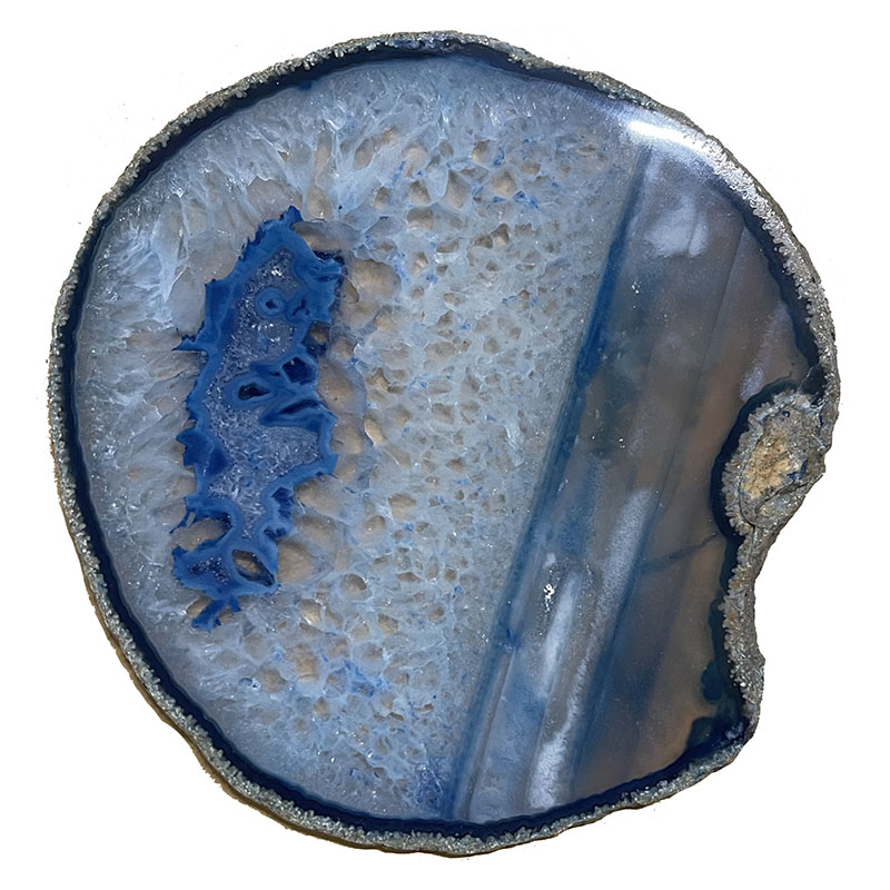 Agate Fine teintée - env. 12.5 à 13.5 cm (Taille 6) - La pièce - bleu violet ou vert - Qualité B