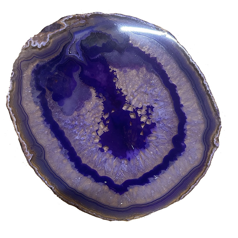 Agate Fine teintée - env. 12.5 à 13.5 cm (Taille 6) - La pièce - bleu violet ou vert - Qualité B
