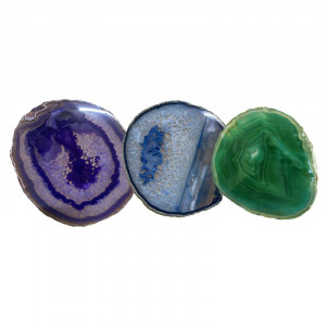 Agate Fine teintée - env. 12.5 à 13.5 cm (Taille 6) - La pièce - bleu violet ou vert - Qualité B