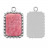 Breloque Rectangle Rhodonite Acier - 5 pièces