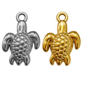Breloque Tortue - Acier - 10 pièces