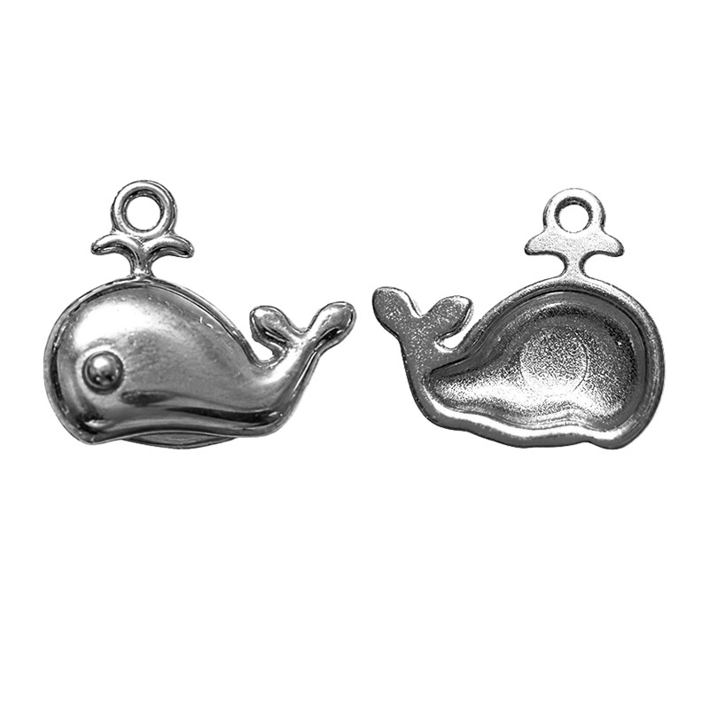 Breloque Baleine - Acier - 11 x 9,5 mm
