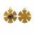 Pendentif Fleur Œil de Tigre Acier - 5 pièces