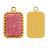 Breloque Rectangle Rhodonite Acier - 5 pièces