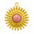 Breloque Soleil Rhodonite – Acier - 5 pièces