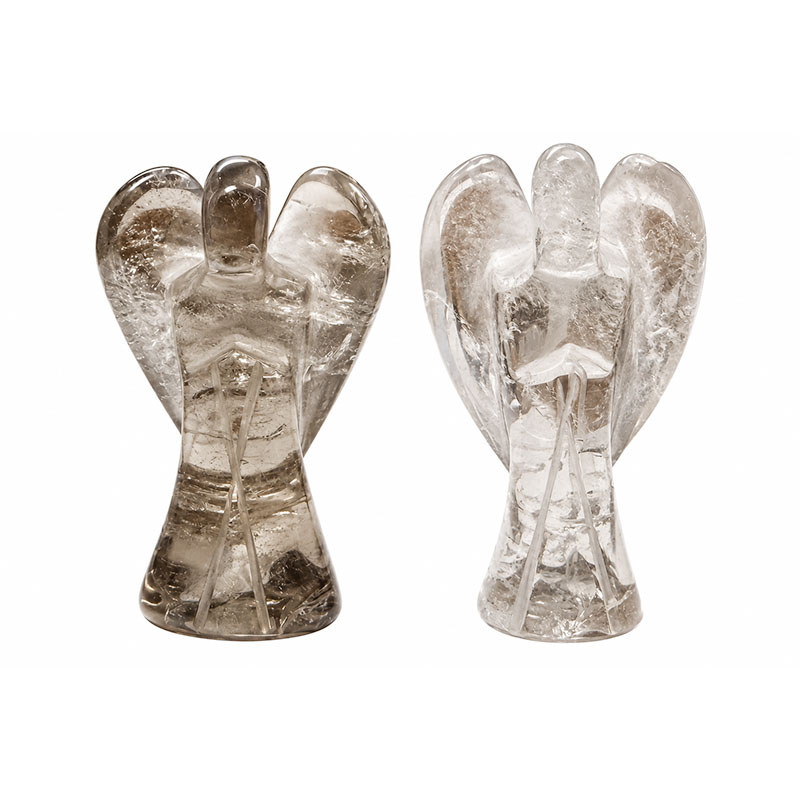 Statuette Ange en Quartz Fumé – 7,5 cm