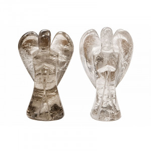 Statuette Ange en Quartz Fumé – 7,5 cm