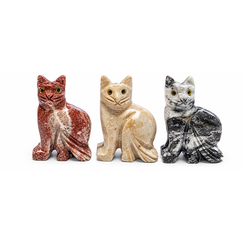Animaux en soapstone – 35 mm - 10 pièces par variété 