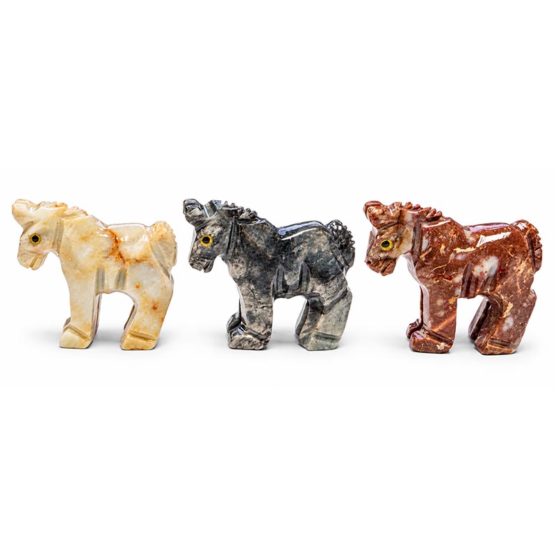 Animaux en soapstone – 35 mm - 10 pièces par variété 