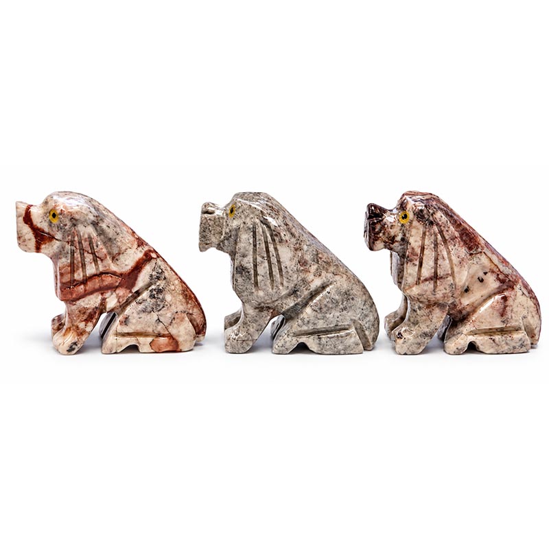 Animaux en soapstone – 35 mm - 10 pièces par variété 