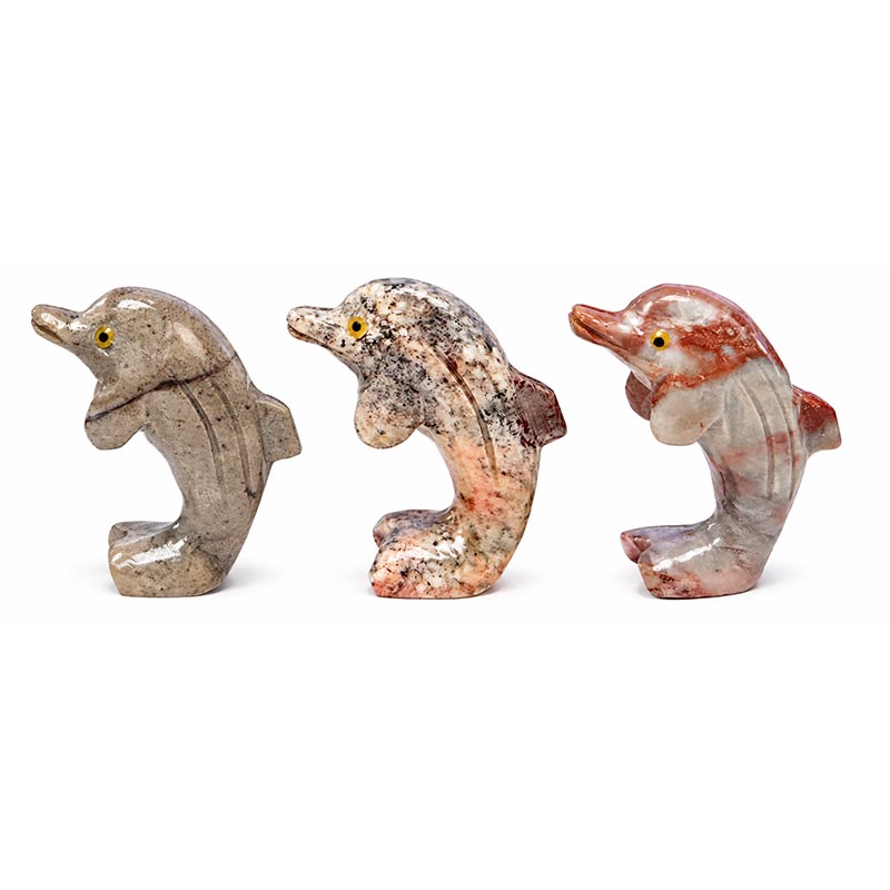Animaux en soapstone – 35 mm - 10 pièces par variété 