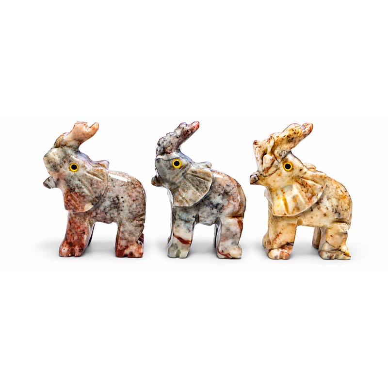 Animaux en soapstone – 35 mm - 10 pièces par variété 