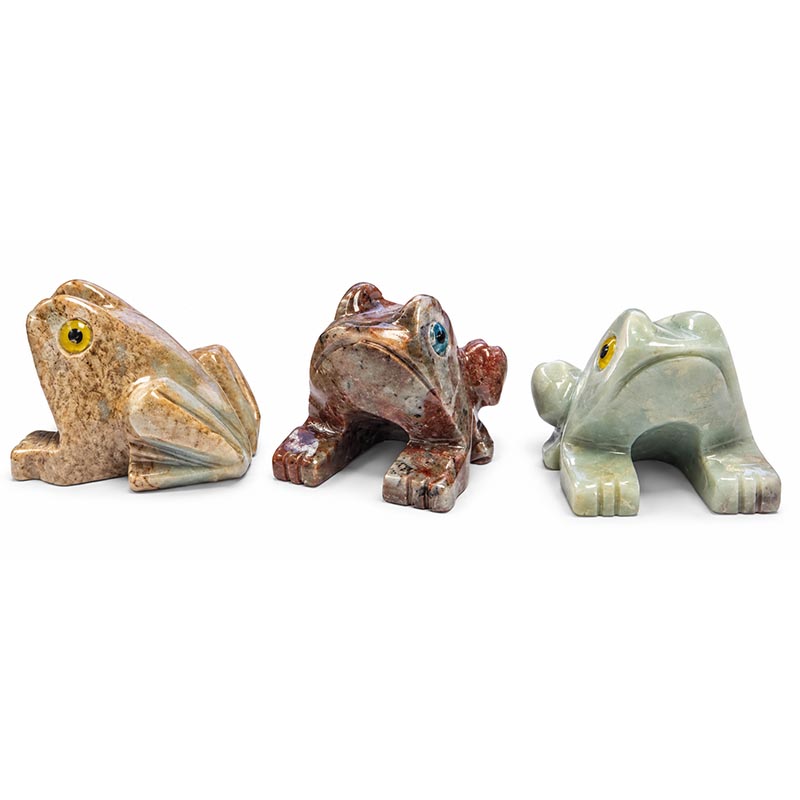 Animaux en soapstone – 35 mm - 10 pièces par variété 