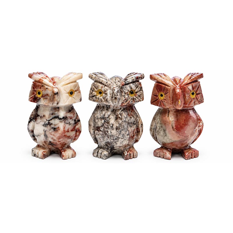 Animaux en soapstone – 35 mm - 10 pièces par variété 