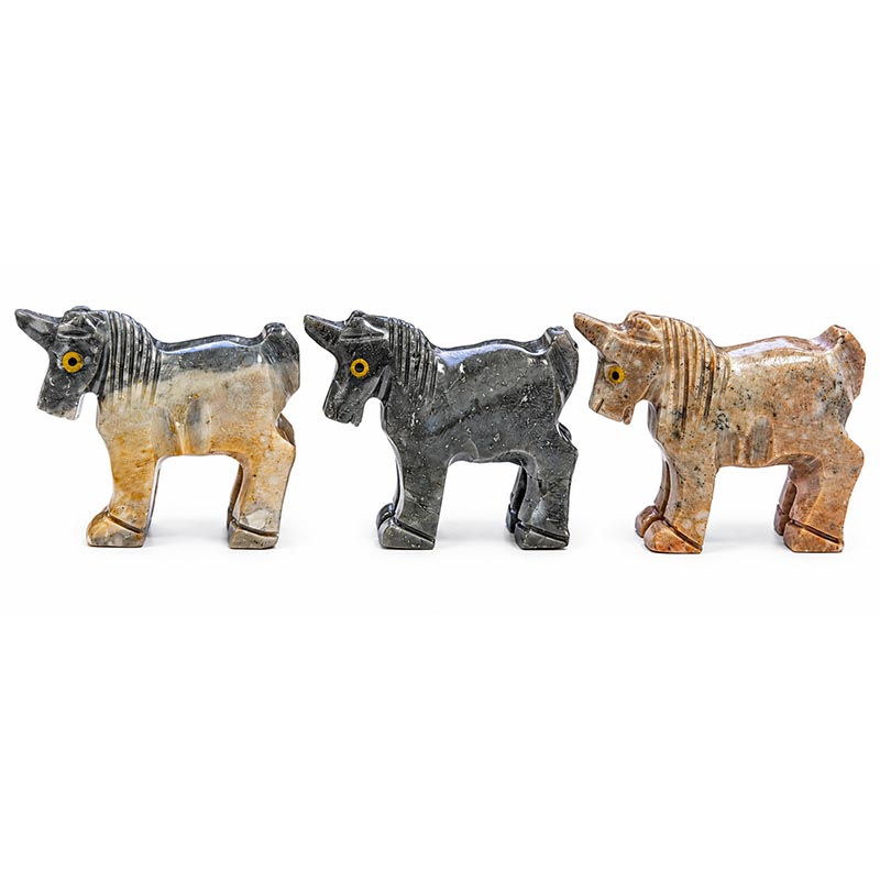 Animaux en soapstone – 35 mm - 10 pièces par variété 